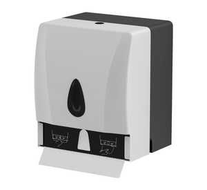 White paper dispenser with window indicator 